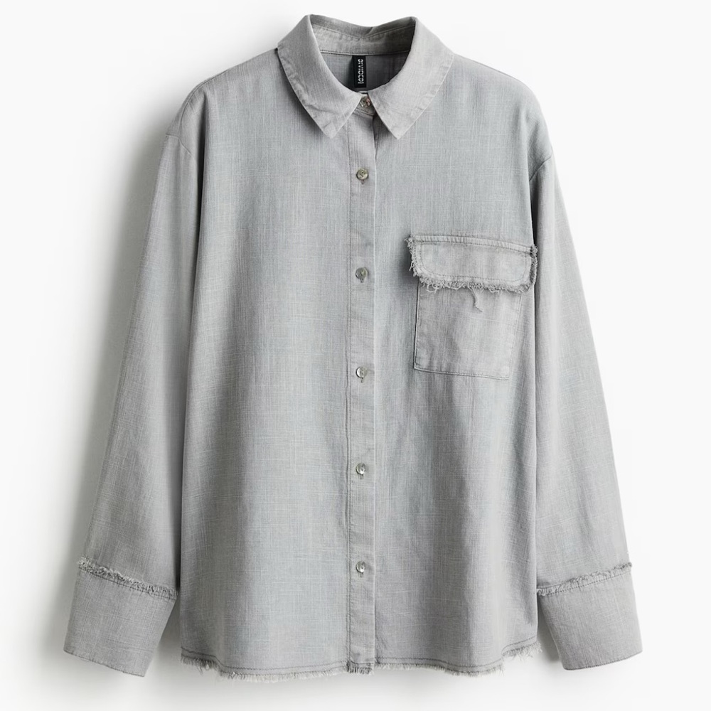 H&M LINEN-BLEND SHIRT XXL